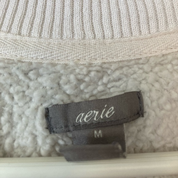 Aerie White Sherpa Oversized Sweatshirt M - Picture 5 of 5
